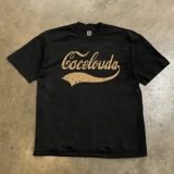 Ретро хлопковая футболка с коротким рукавом, в американском стиле, оверсайз