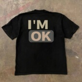 复古字母纯棉短袖 海外订单尾货 撤回外贸美式 T恤男女情侣宽松上衣