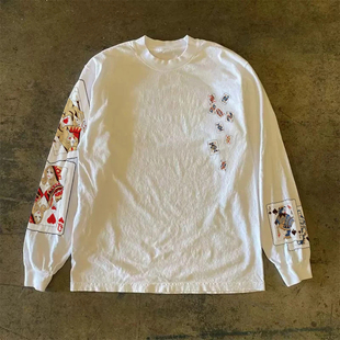 T恤男女同款 海外订单尾货 重磅纯棉长袖 秋季 宽松上衣 撤回外贸美式