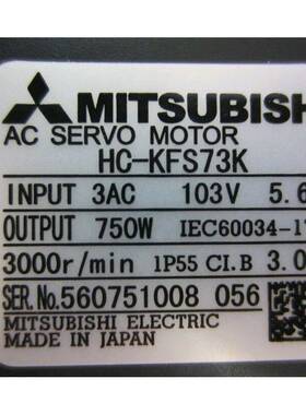 三菱伺服电机HC-MFS73/HC-KFS73K