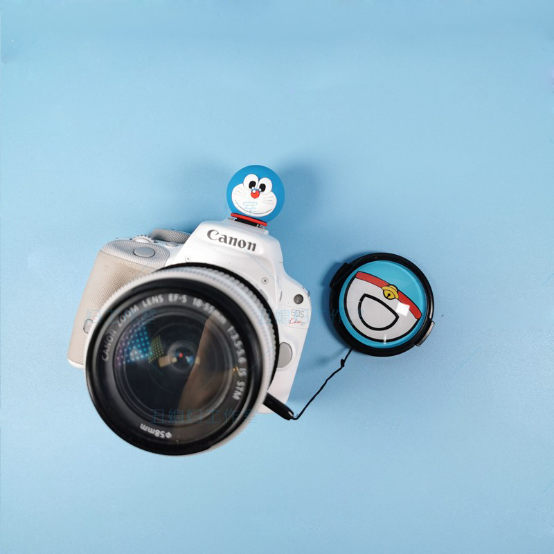 相机镜头盖卡通创意可爱 竹蜻蜓铃铛热靴滤镜蓝色