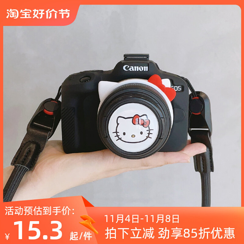 卡通可爱微单反数码相机适用佳能M50硅胶耳朵R50镜头圈通用型zv1高性价比高么？