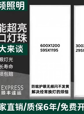欧频集成吊顶600x1200led平板灯30x120石膏矿棉板嵌入式格栅灯盘