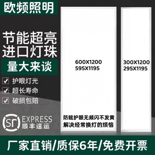 欧频集成吊顶600x1200led平板灯30x120石膏矿棉板嵌入式格栅灯盘