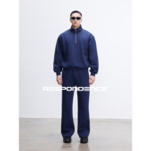 半拉链套头卫衣健身休闲长裤 RESPONDENCE 挺阔休闲空气层运动套装