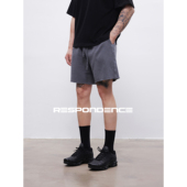 运动健身五分裤 RESPONDENCE 纯棉毛圈复古水洗做旧宽松卷边短裤