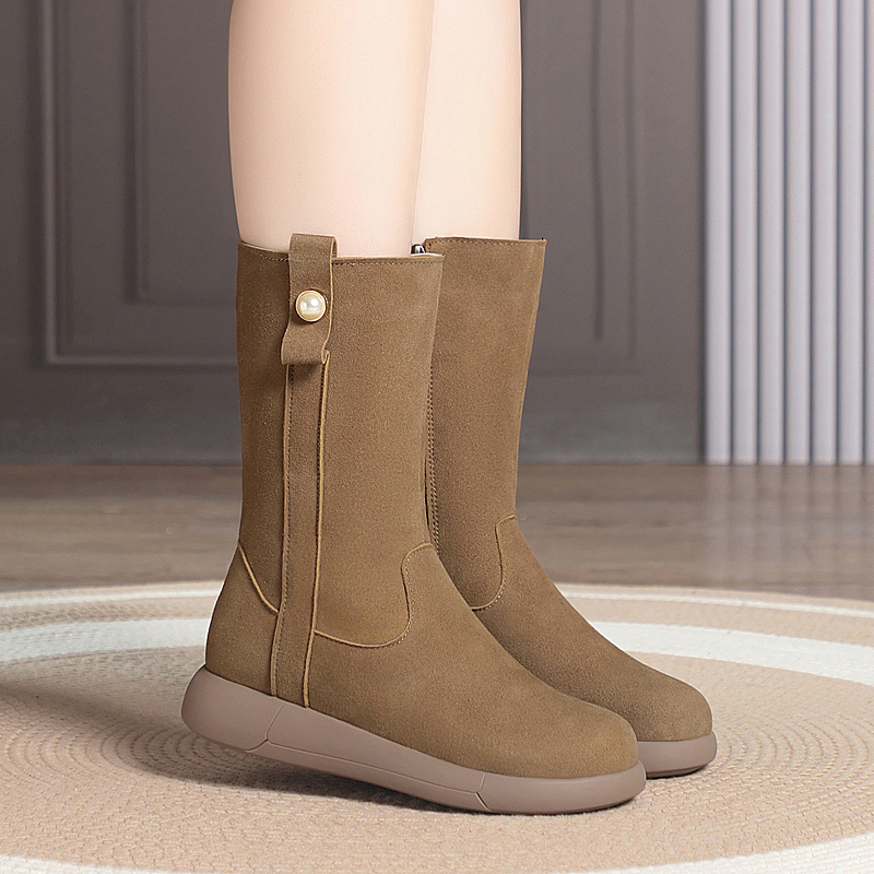 真皮雪地靴女2025冬季新款