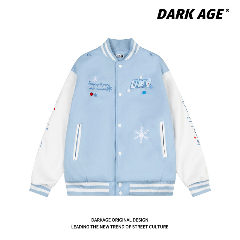 DARKAGE原创美式复古雪花刺绣毛球夹棉棒球服夹克男女款春季外套,女装/女士精品,短外套,淘宝优惠券,粉丝福利购,淘宝优惠卷