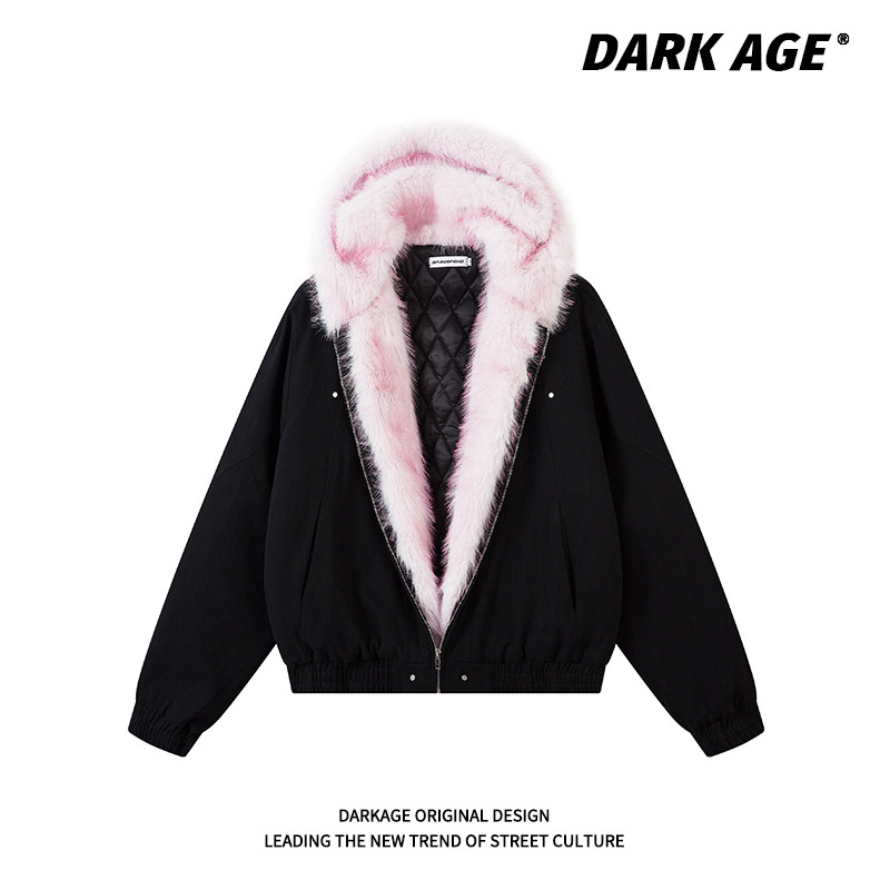 DARKAGE原创美式复古座山雕冬季女加厚短款claenfit保暖毛领外套,女装/女士精品,棉衣/棉服,淘宝优惠券,粉丝福利购,淘宝优惠卷