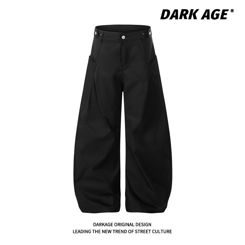 DARKAGE原创美式解构重工设计弯刀微喇休闲裤男女高智感阔腿长裤,女装/女士精品,休闲裤,淘宝优惠券,粉丝福利购,淘宝优惠卷