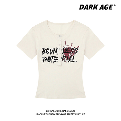 DARKAGE原创辣妹字母短袖T恤