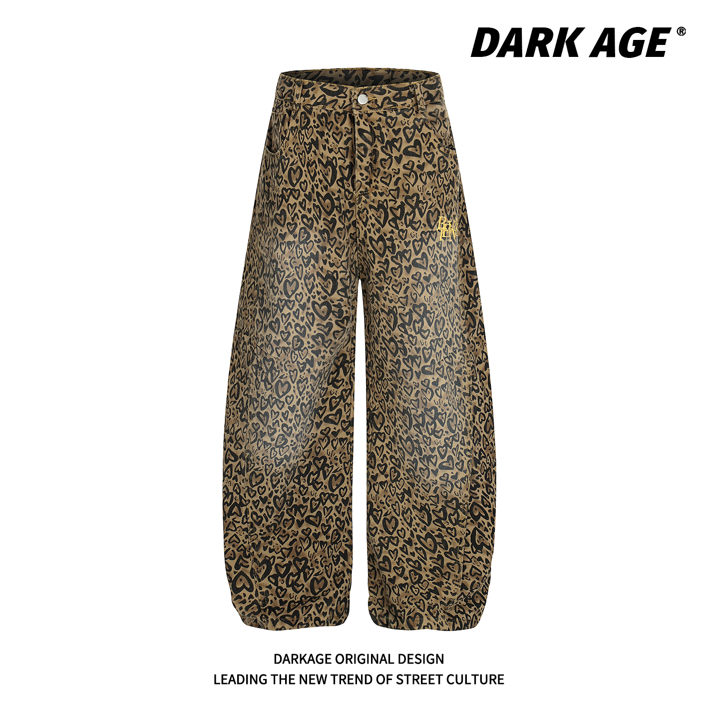 DARKAGE原创爱心弯刀牛仔裤