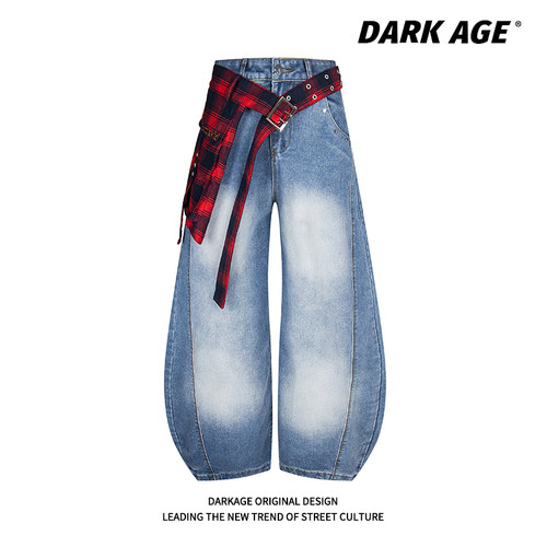 DARKAGE美式复古解构水洗牛仔裤