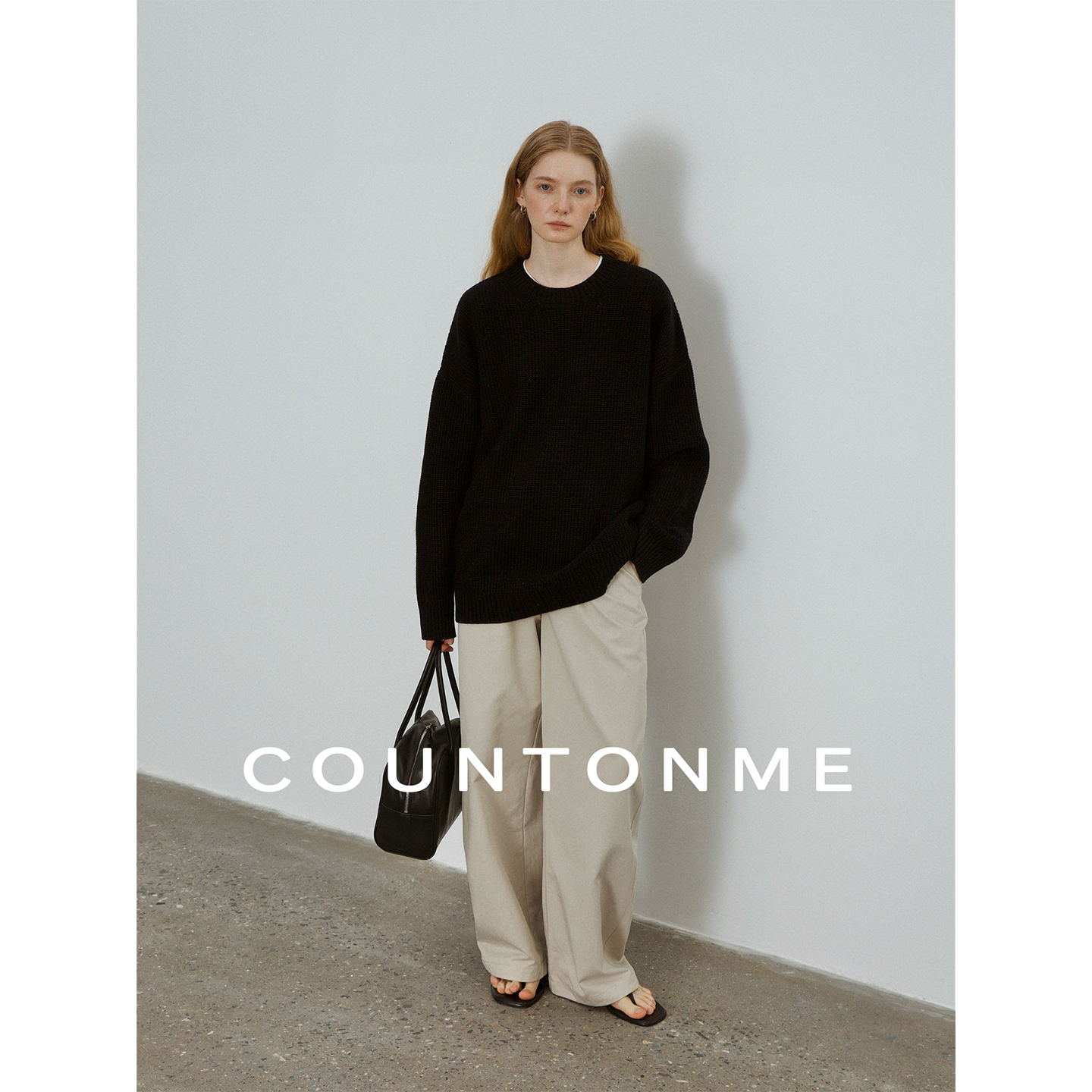 COUNTONME 25AW桂花针工艺绵羊毛圆领毛衣