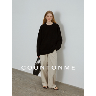 COUNTONME 25AW桂花针工艺绵羊毛圆领毛衣