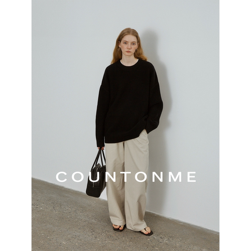 COUNTONME 25AW桂花针工艺绵羊毛圆领毛衣