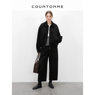 COUNTONME 重工质感2025秋冬柔雾感麂皮翻领夹克外套 复古老钱