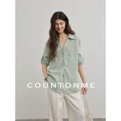 宽松简约防晒长袖 舒适V领100%苎麻衬衫 衬衣 松弛随性 COUNTONME