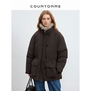 COUNTONME 芬兰漫雪/冬季三星90白鹅绒可拆卸毛领泡芙羽绒服女