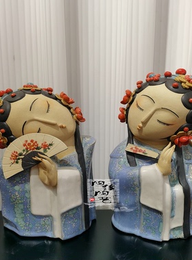 陶瓷工艺品 石湾陶艺 戏曲仕女 古风