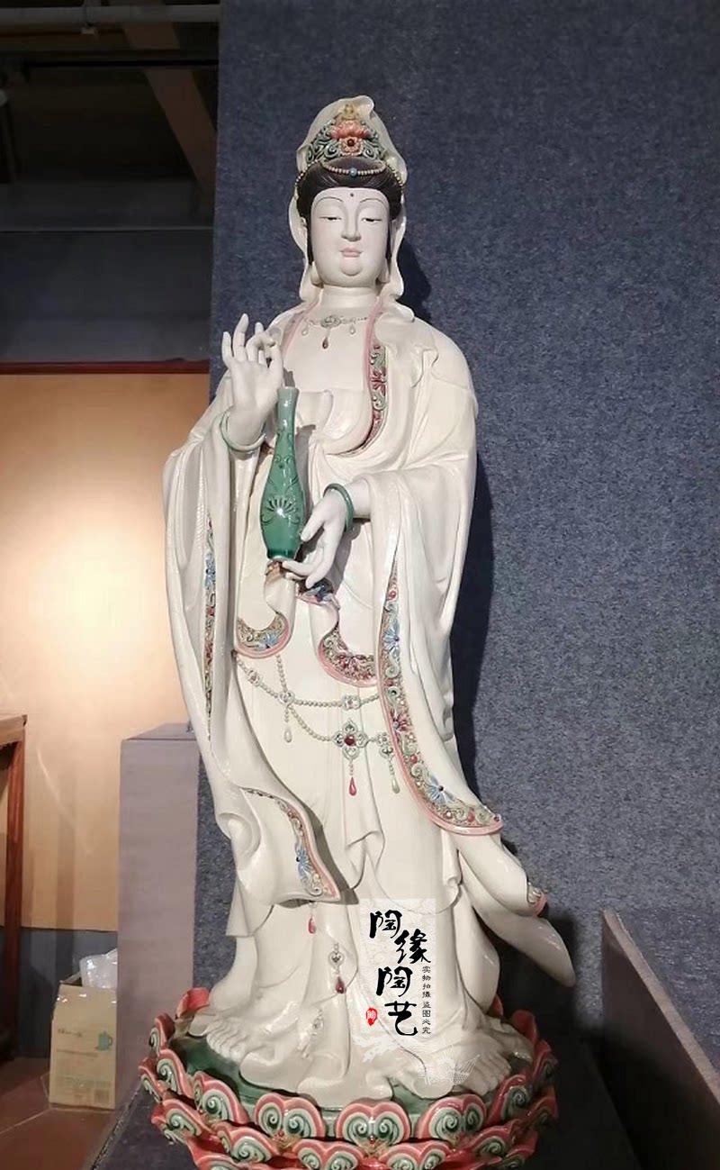 陶瓷石湾公仔观音菩萨工艺品