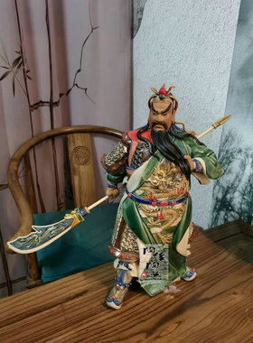陶瓷石湾公仔关云长工艺品