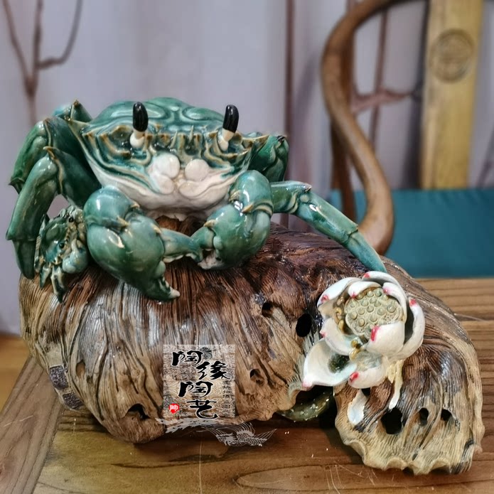 陶瓷螃蟹富甲一方工艺品