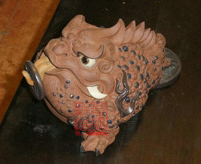 陶瓷工艺品 石湾公仔 招财蟾 招财进宝