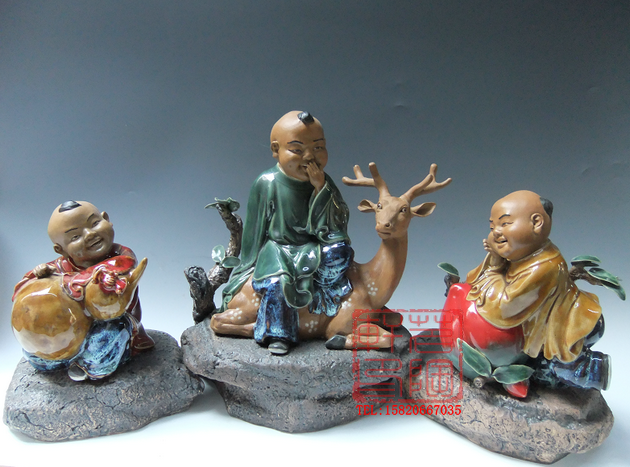 陶瓷工艺品 石湾公仔 限量版福禄寿 限99件之01