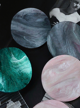 RTZHANG星空不规则几何圆形虾片耳环女小众设计感夸张个性耳饰品