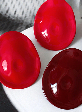 RTZHANG 设计感夸张个性安可拉红耳环女气质独特小众时尚耳钉耳饰