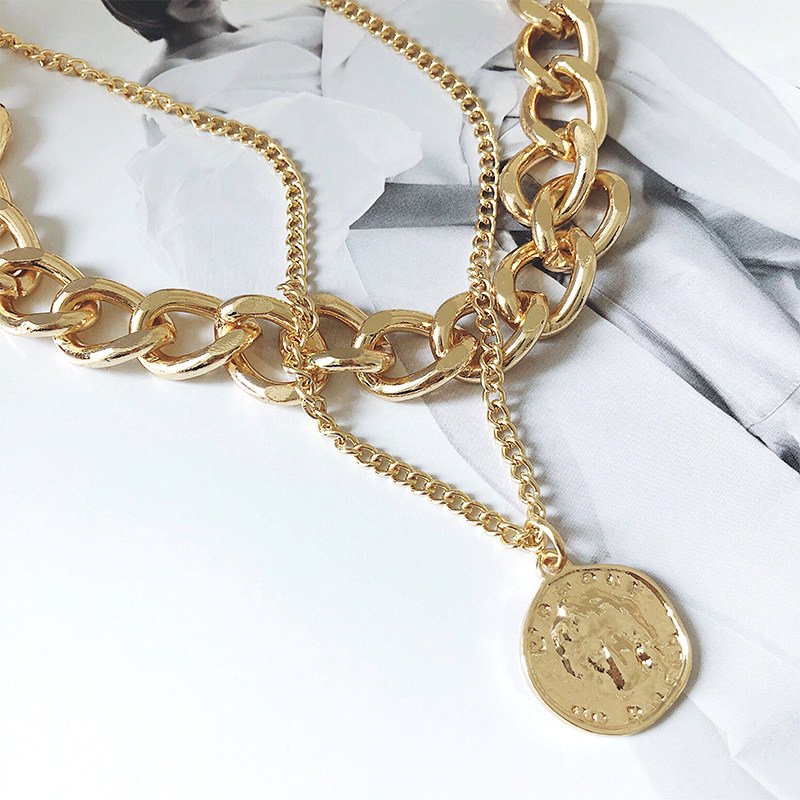 RTZHANG时髦女王吊坠双层项链女