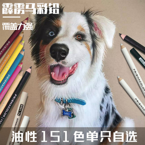 三福霹雳马彩铅单支补色黑色白色