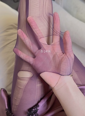 狠撕扯 手撕薄款可撕破黑丝紫色美腿袜火辣破洞易撕打底连裤袜女