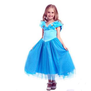 女童灰姑娘公主裙网纱Cinderella蓬蓬裙儿童表演出连衣裙女孩礼服