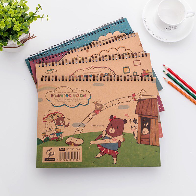 2本装厚空白图画本儿童画画本A4美术本手提速写本素描本手绘创意