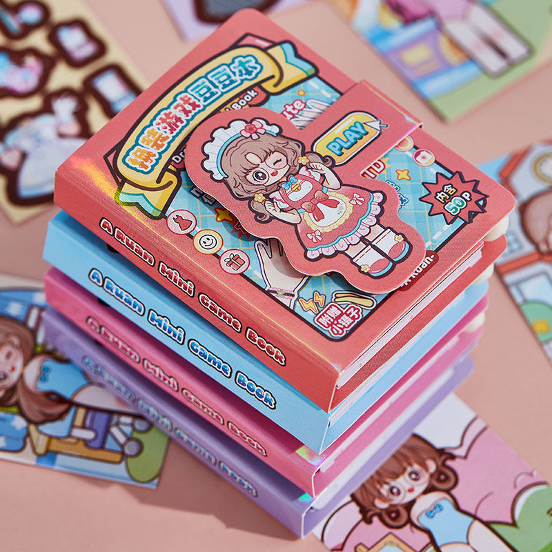 贴纸书女孩儿童装饰小图案换装书可爱卡通手工玩具免裁剪豆豆本子,文具电教/文化用品/商务用品,贴纸/立体贴纸,淘宝优惠券,粉丝福利购,淘宝优惠卷