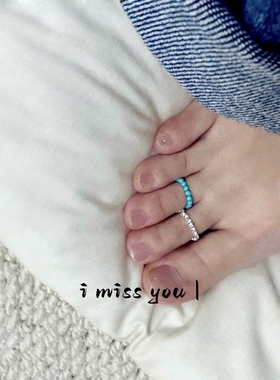 超闪满钻戒指imissyou天然绿松石弹力脚戒气质显白经典百搭不硌脚