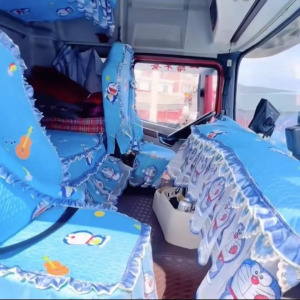 解放j6pjh6欧曼gtlest乘龙德龙天龙旗舰KX货车专用卡通座套卧铺套