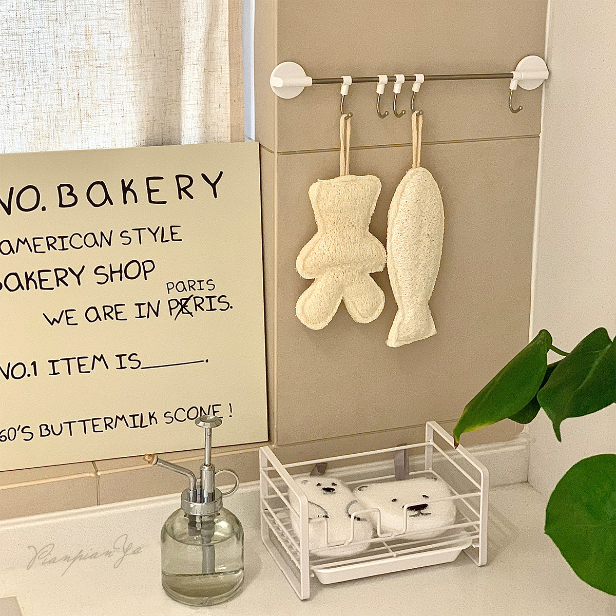 km五连免打孔强力承重不锈钢挂钩