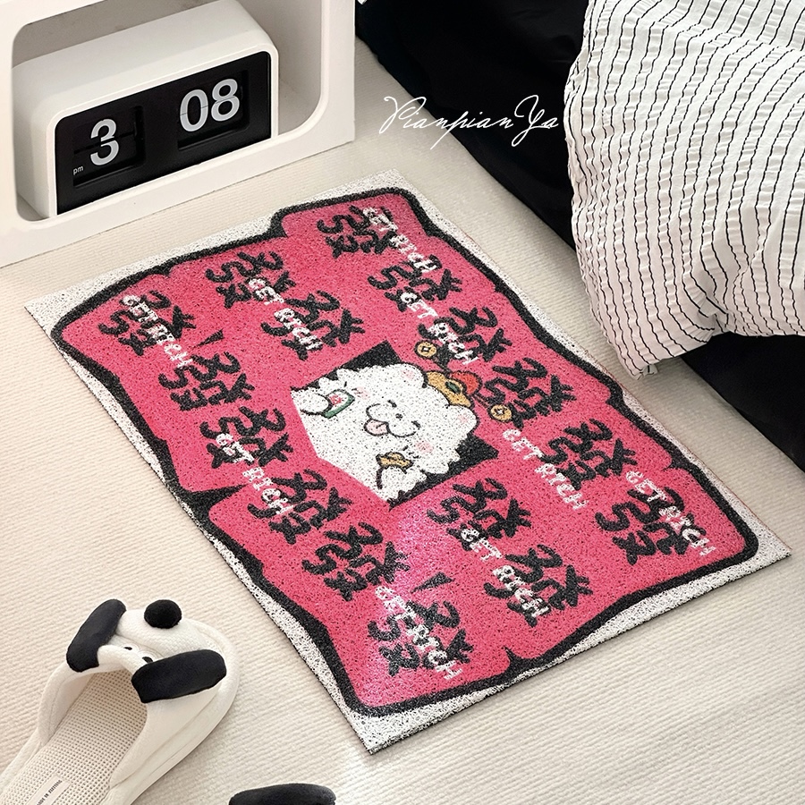 创意发财地垫家用入户丝圈地垫进门刮泥蹭土脚垫玄关防滑门垫