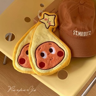 可爱星星人擦手巾挂式 珊瑚绒吸水手帕卫生间洗手毛巾厨房擦手抹布