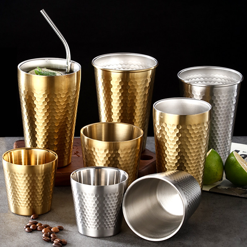 咖啡杯杯子水杯套装加厚大容量家用304不锈钢餐厅茶杯啤酒果汁杯,餐饮具,隔热杯,淘宝优惠券,粉丝福利购,淘宝优惠卷