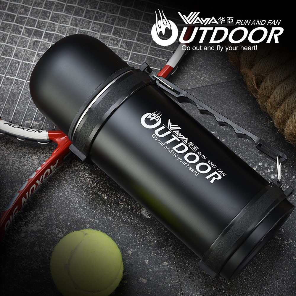 华亚304不锈钢大容量真空保温壶1l户外旅行壶水杯茶壶高颜值男女