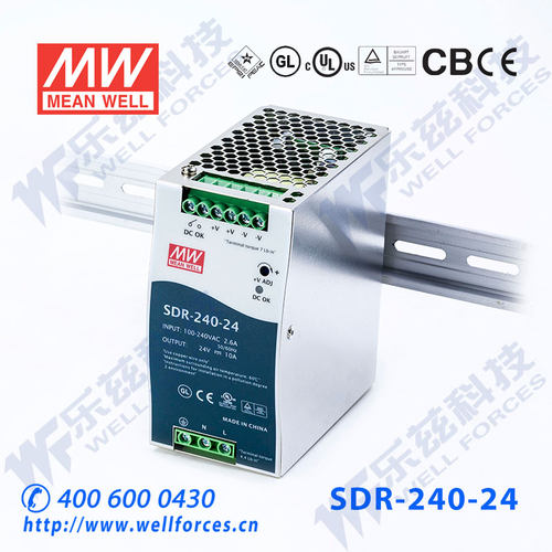 全新台湾明纬PFC超薄导轨电源SDR-240-24 240W 24V10A 假一罚十