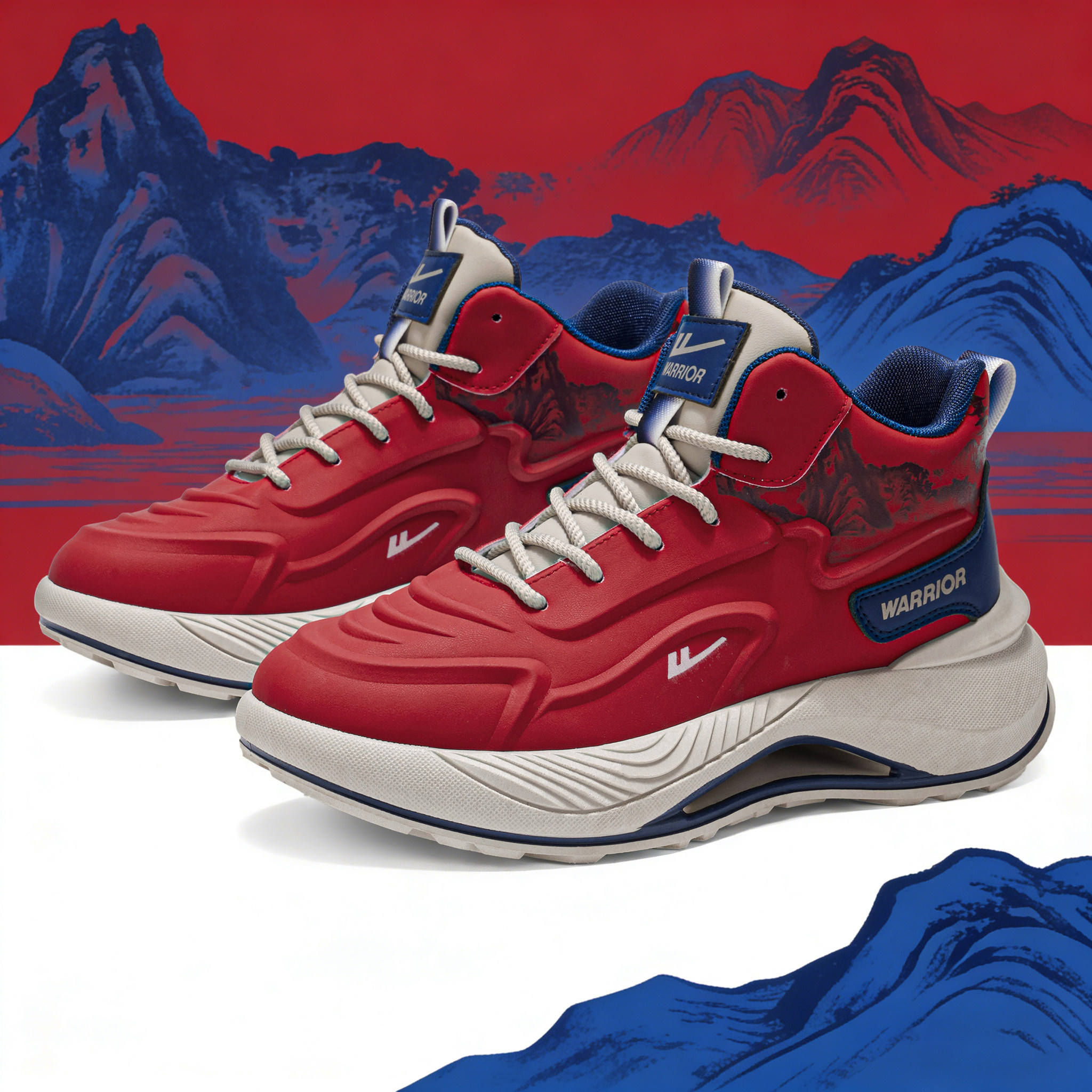 回力男鞋面本命年红色鞋增高老爹鞋2026新款春季皮厚底休闲运动鞋,流行男鞋,老爹鞋,淘宝优惠券,粉丝福利购,淘宝优惠卷