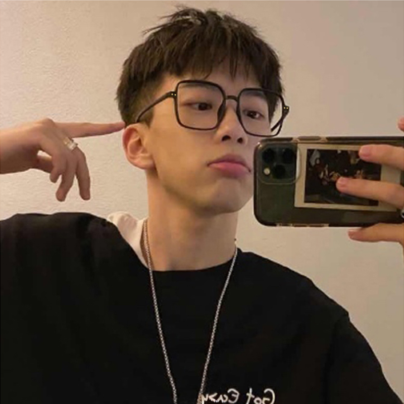 防蓝光抗辐射近视眼镜男士无度数护眼睛配电脑平光镜大黑框女潮流