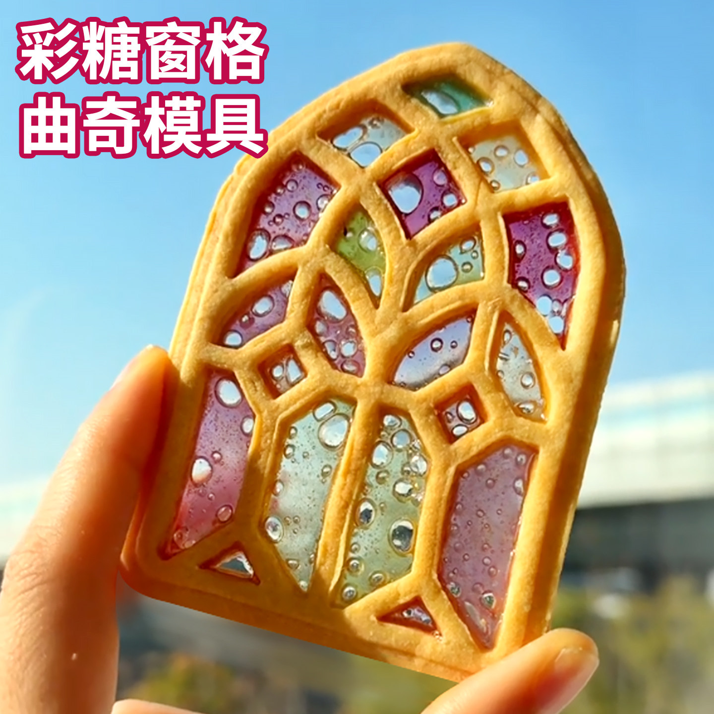 2026窗格彩糖卡通饼干模具郁金香窗户黄油曲奇家用按压烘焙工具