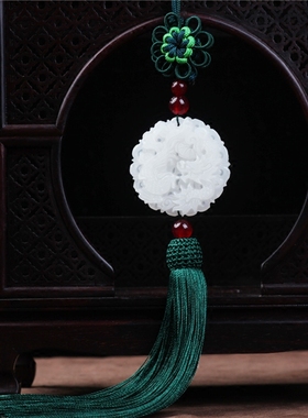 凤仪（饰品）民族风阿富汗白玉龙凤呈祥吊坠对佩男女情侣玉佩玉牌