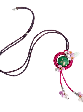 凤仪民族风春夏新品旗袍长款项链